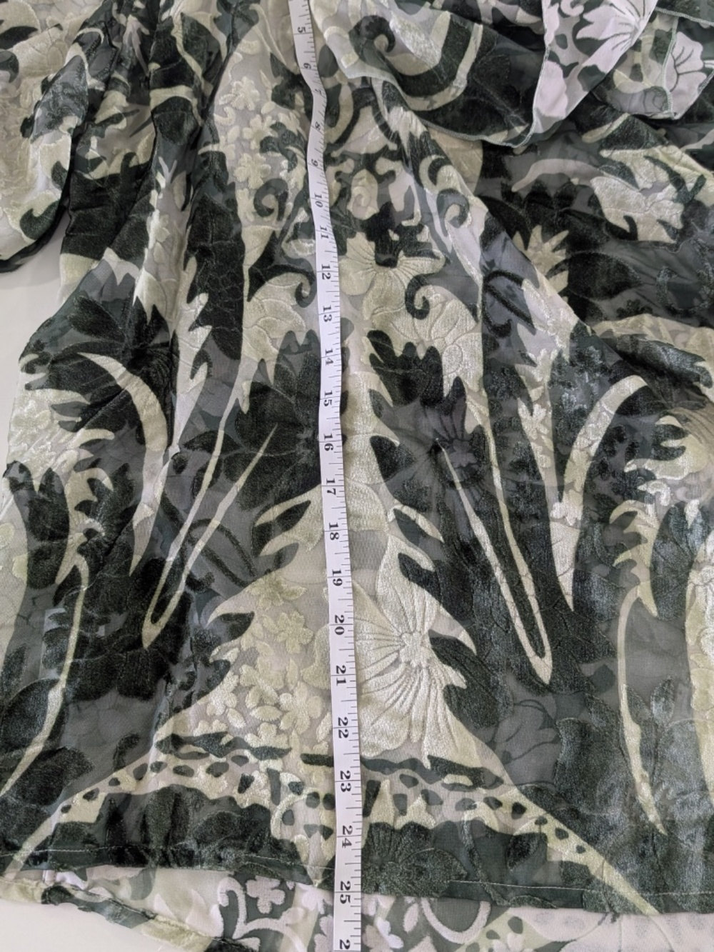 F.R.S For Restless Sleepers Polimnia Green Silk Velvet Scarf Blouse Large Italy - Picture 12 of 14